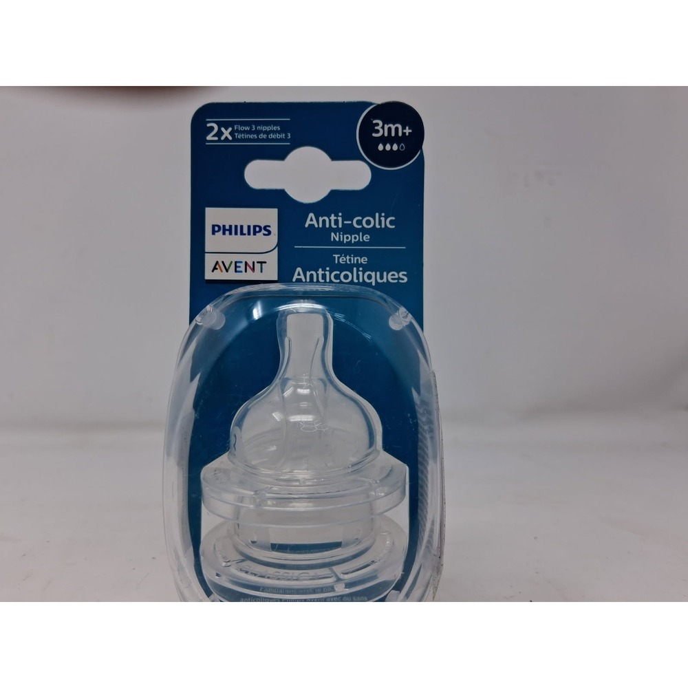 Philips Avent Medium Flow 3m+ Anti-Colic Baby Bottle Nipples (Pack of 2)  W